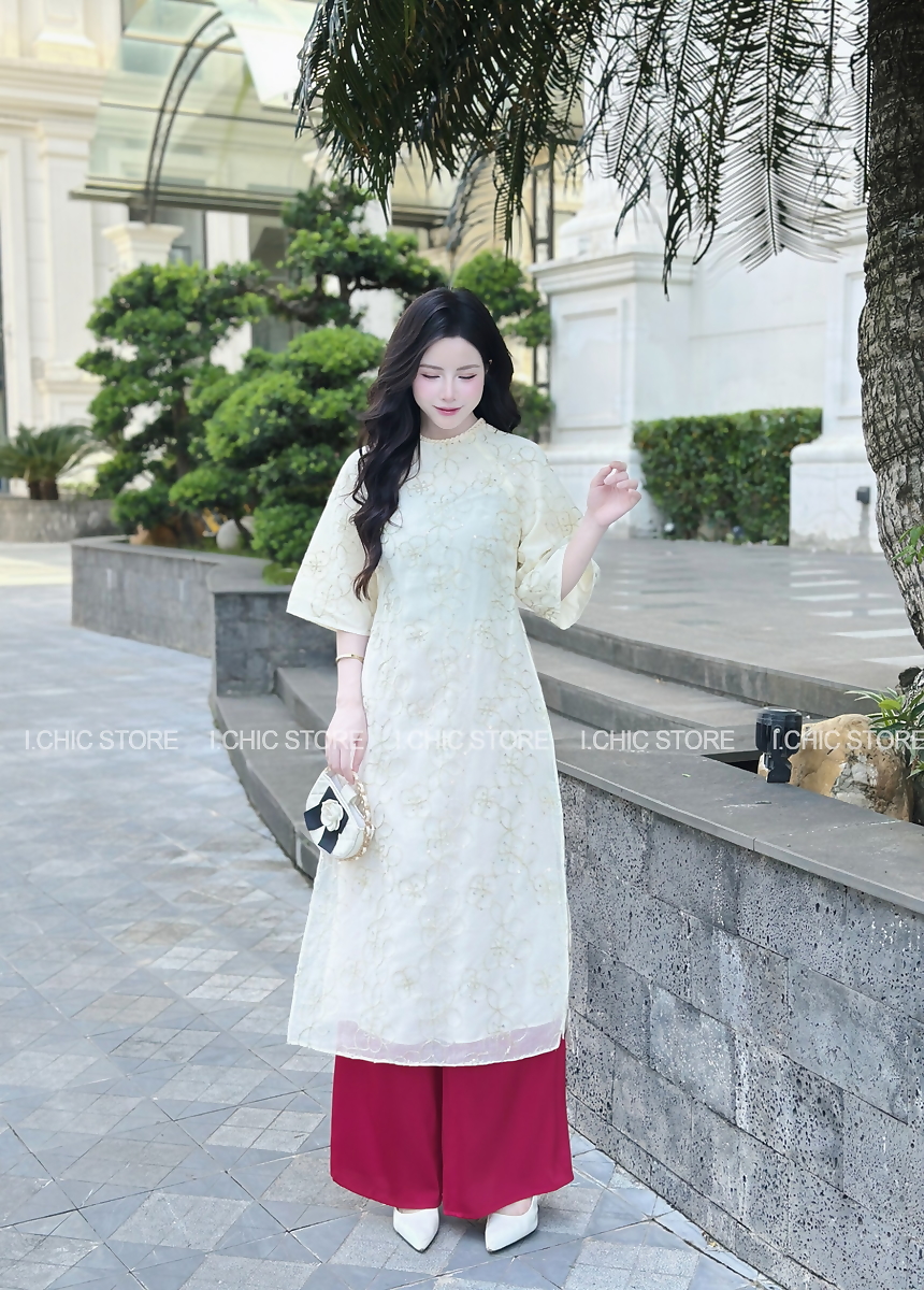 Áo Dài Ngọc An Kem